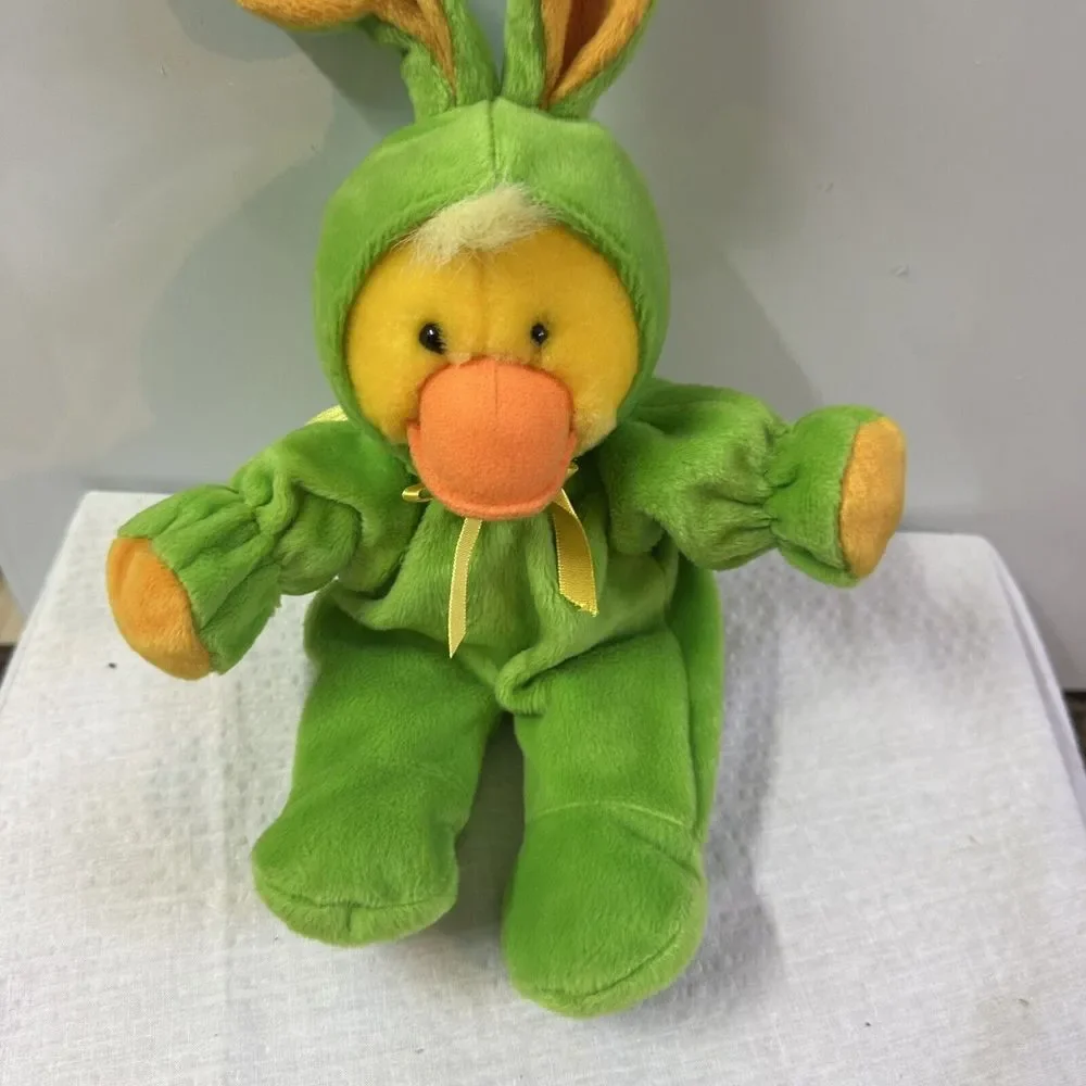 1998 GAC Easter Duck In‎ Green Bunny Suit Plush Stuffed Animal 13